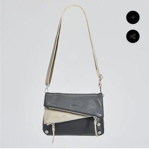 Hammitt Black and Beige Crossbody Leather Bag